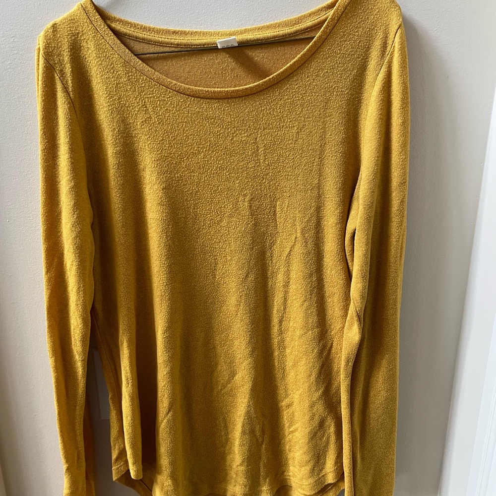 Long sleeve mustard yellow shirt